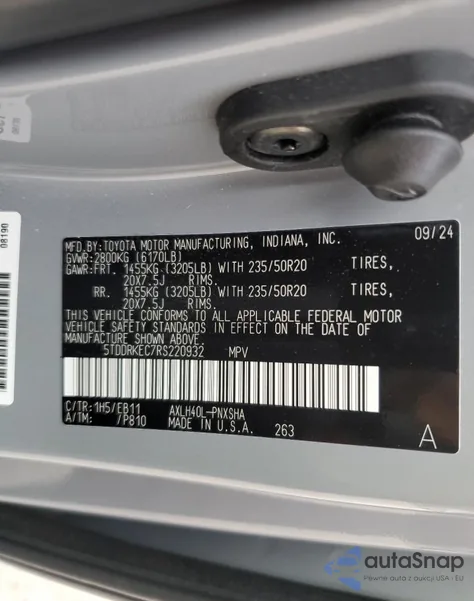 2024 Toyota Sienna Xse from USA, damaged, VIN 5TDDRKEC7RS220932